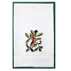 Catesby Embroidered Cardinal Tea/Guest Towel Set 2